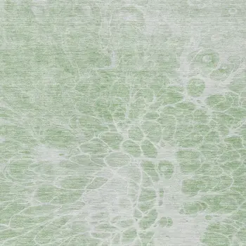 9' X 12' Mint Green And Ivory Abstract Washable Indoor Outdoor Area Rug