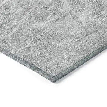 10' X 14' Silver And Gray Abstract Washable Indoor Outdoor Area Rug