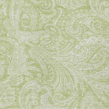 8' X 10' Green And Ivory Paisley Washable Indoor Outdoor Area Rug