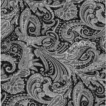 10' X 14' Black Gray And White Paisley Washable Indoor Outdoor Area Rug
