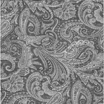 9' X 12' Gray Charcoal And Ivory Paisley Washable Indoor Outdoor Area Rug