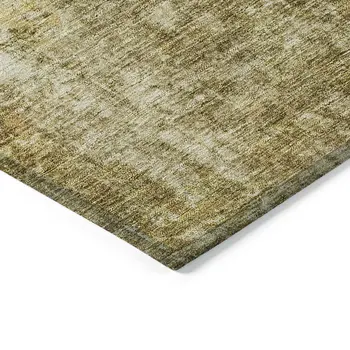 9' X 12' Brown Beige And Gold Abstract Washable Indoor Outdoor Area Rug