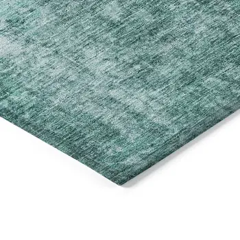 10' X 14' Teal Blue Green And Gray Abstract Washable Indoor Outdoor Area Rug