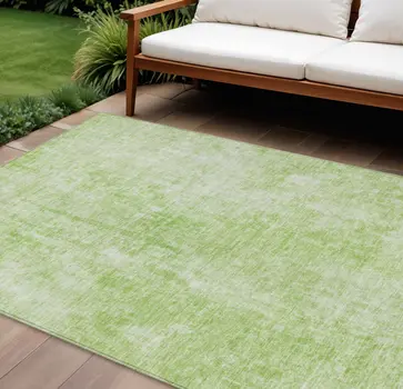 10' X 14' Green Abstract Washable Indoor Outdoor Area Rug