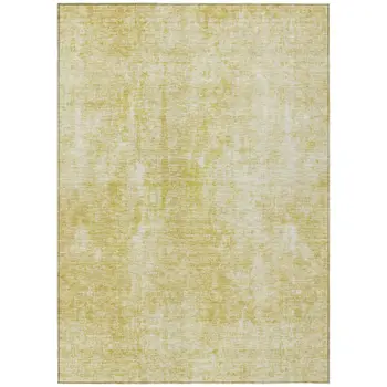 8' X 10' Gold Wheat And Ivory Abstract Washable Indoor Outdoor Area Rug
