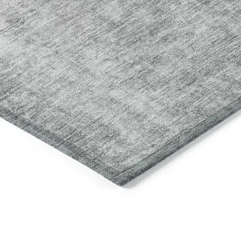 3' X 5' Gray Silver And Charcoal Abstract Washable Indoor Outdoor Area Rug