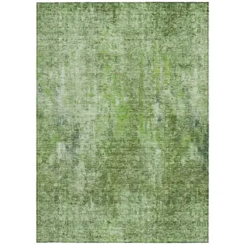 3' X 5' Olive Green And Artichoke Green Abstract Washable Indoor Outdoor Area Rug