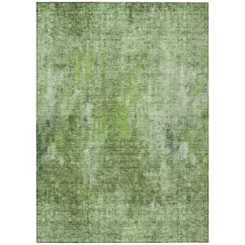 3' X 5' Olive Green And Artichoke Green Abstract Washable Indoor Outdoor Area Rug