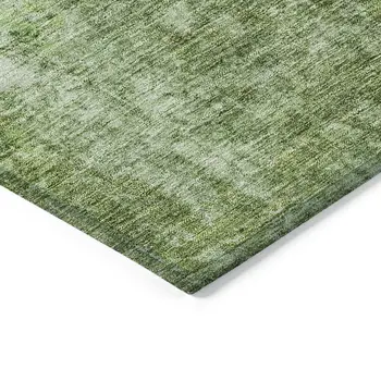 5' X 8' Olive Green And Artichoke Green Abstract Washable Indoor Outdoor Area Rug