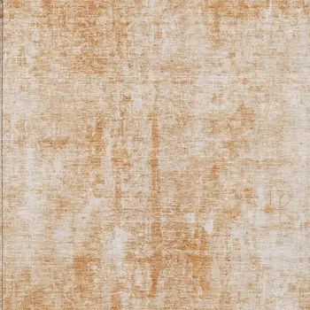 8' X 10' Terra Cotta Copper And Ivory Abstract Washable Indoor Outdoor Area Rug