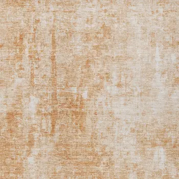 10' X 14' Terra Cotta Copper And Ivory Abstract Washable Indoor Outdoor Area Rug