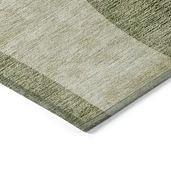 3' X 5' Beige And Chocolate Abstract Washable Indoor Outdoor Area Rug
