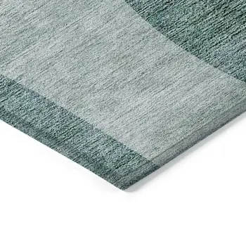 10' X 14' Green And Sage Abstract Washable Indoor Outdoor Area Rug