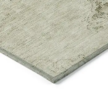 8' X 10' Beige Taupe And Brown Oriental Washable Indoor Outdoor Area Rug
