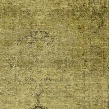 5' X 8' Gold Brown And Wheat Oriental Washable Indoor Outdoor Area Rug
