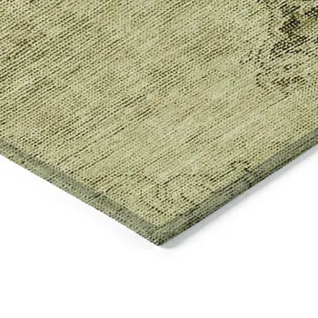 10' X 14' Khaki Brown And Taupe Oriental Washable Indoor Outdoor Area Rug