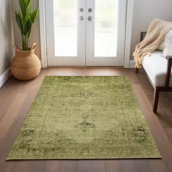 10' X 14' Khaki Brown And Taupe Oriental Washable Indoor Outdoor Area Rug