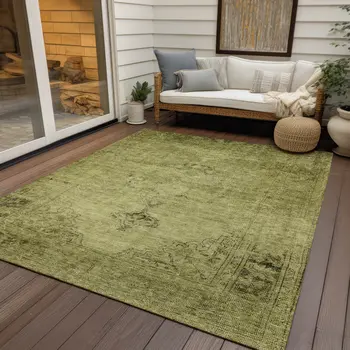 10' X 14' Khaki Brown And Taupe Oriental Washable Indoor Outdoor Area Rug