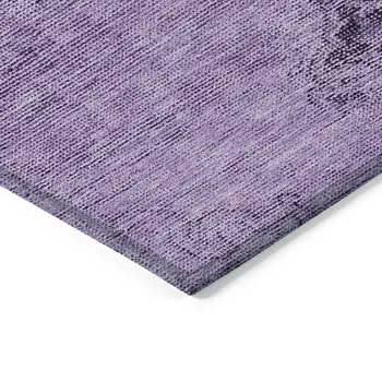 10' X 14' Purple Eggplant And Lavender Oriental Washable Indoor Outdoor Area Rug