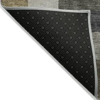 8' X 10' Brown Beige And Ivory Geometric Washable Indoor Outdoor Area Rug