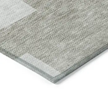3' X 5' Taupe Brown And Beige Geometric Washable Indoor Outdoor Area Rug