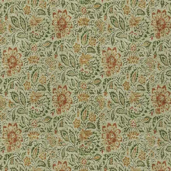 3' X 5' Green Copper And Sage Floral Washable Indoor Outdoor Area Rug