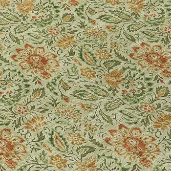 3' X 5' Green Copper And Sage Floral Washable Indoor Outdoor Area Rug