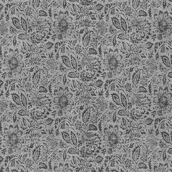 3' X 5' Gray Silver And Charcoal Floral Washable Indoor Outdoor Area Rug