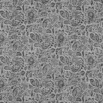 9' X 12' Gray Silver And Charcoal Floral Washable Indoor Outdoor Area Rug
