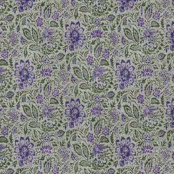 9' X 12' Olive Green Sage And Purple Floral Washable Indoor Outdoor Area Rug