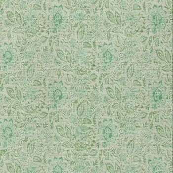 10' X 14' Sage And Artichoke Green Floral Washable Indoor Outdoor Area Rug