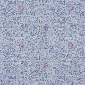 9' X 12' Sky Blue And Purple Floral Washable Indoor Outdoor Area Rug