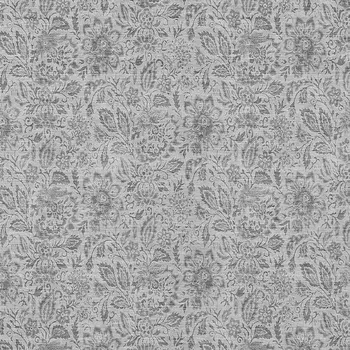 10' X 14' Silver Gray And Charcoal Floral Washable Indoor Outdoor Area Rug
