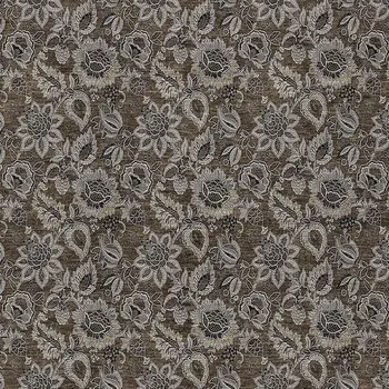 3' X 5' Chocolate And Charcoal Floral Washable Indoor Outdoor Area Rug