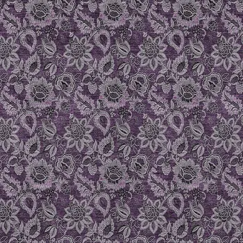 8' X 10' Eggplant Purple And Lilac Floral Washable Indoor Outdoor Area Rug
