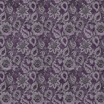 9' X 12' Eggplant Purple And Lilac Floral Washable Indoor Outdoor Area Rug