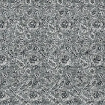 8' X 10' Gray Silver And Charcoal Floral Washable Indoor Outdoor Area Rug