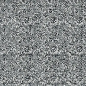 9' X 12' Gray Silver And Charcoal Floral Washable Indoor Outdoor Area Rug