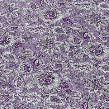 8' Purple Lilac And Lavender Round Floral Washable Indoor Outdoor Area Rug
