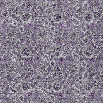 9' X 12' Purple Lilac And Lavender Floral Washable Indoor Outdoor Area Rug