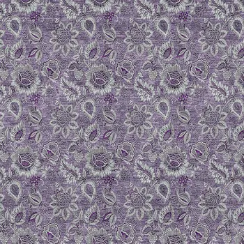 10' X 14' Purple Lilac And Lavender Floral Washable Indoor Outdoor Area Rug