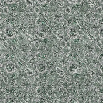 3' X 5' Sage Green And Silver Floral Washable Indoor Outdoor Area Rug