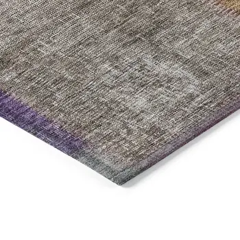 10' X 14' Copper Navy Blue And Gold Patchwork Washable Indoor Outdoor Area Rug