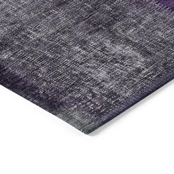 5' X 8' Eggplant Purple And Lilac Patchwork Washable Indoor Outdoor Area Rug