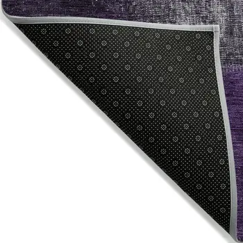 10' X 14' Eggplant Purple And Lilac Patchwork Washable Indoor Outdoor Area Rug