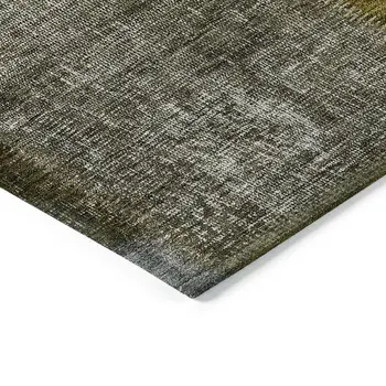 9' X 12' Brown Gold And Taupe Patchwork Washable Indoor Outdoor Area Rug