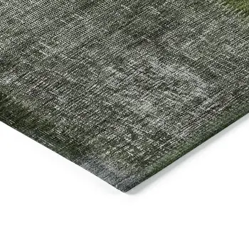 10' X 14' Olive Green And Artichoke Green Patchwork Washable Indoor Outdoor Area Rug