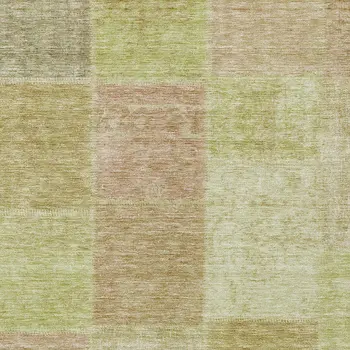 9' X 12' Green Copper And Mint Green Patchwork Washable Indoor Outdoor Area Rug