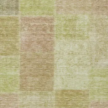 10' X 14' Green Copper And Mint Green Patchwork Washable Indoor Outdoor Area Rug