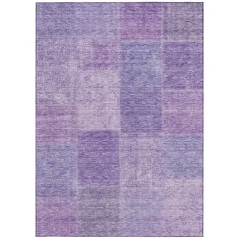 5' X 8' Lavender And Purple Patchwork Washable Indoor Outdoor Area Rug